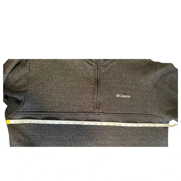 Columbia Mens‎ Black Gray Quarter Zip Mock Neck Kangaroo Pocket Casual Cozy XL - Picture 9 of 11